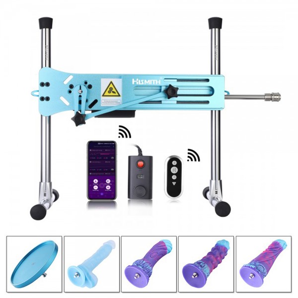 Hismith Elegant Blue Sex Machine Bundle with 4 Fantasy Dildos Hismith Elegant Blue Sex Machine Bundle with 4 Fantasy Dildos