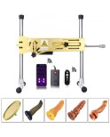 Hismith Luxury Golden Sex Machine Bundle with 4 Fantasy Dildos Hismith Luxury Golden Sex Machine Bundle with 4 Fantasy Dildos