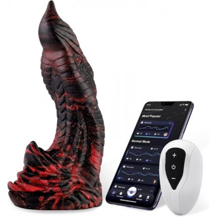 Wildolo APP Controlled Glow in The Dark Silicone Dildo Vibrator - Black